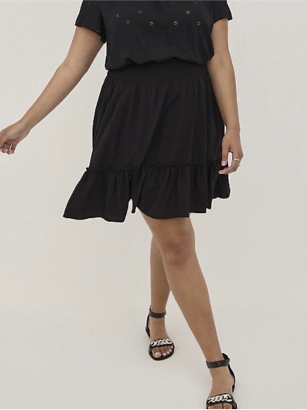 Torrid Black Ruffle Hem Short Skirt Size 4X